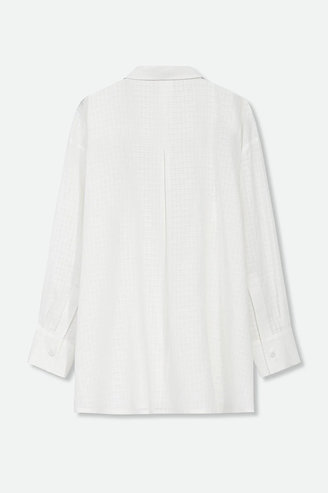 ADRIA SHIRT IN ITALIAN COTTON WHITE WEAVE - Image 3