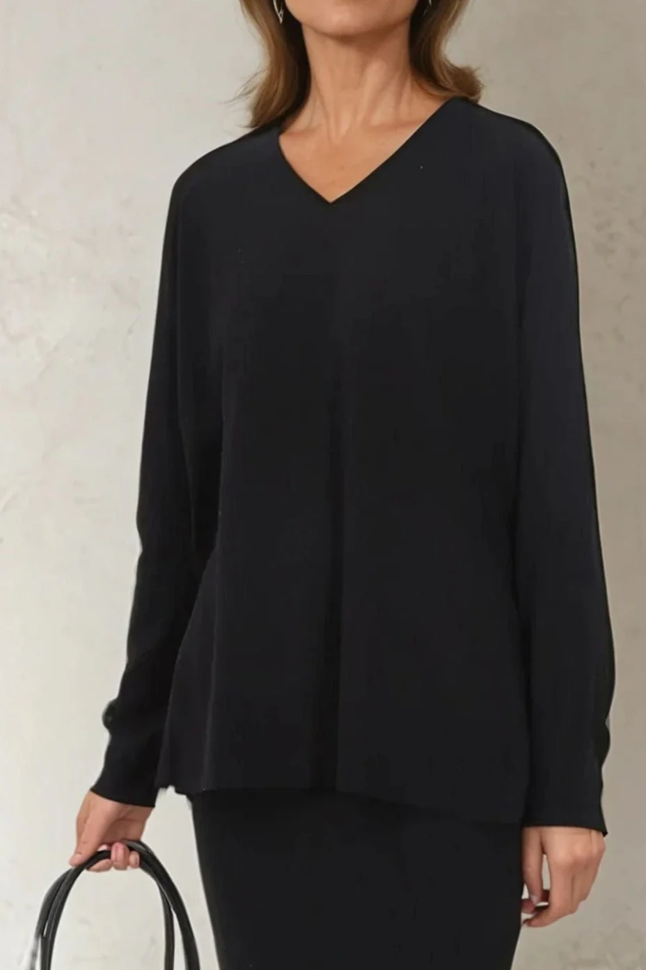 AVERY V NECK TUNIC IN DOUBLE KNIT PIMA COTTON - Image 5