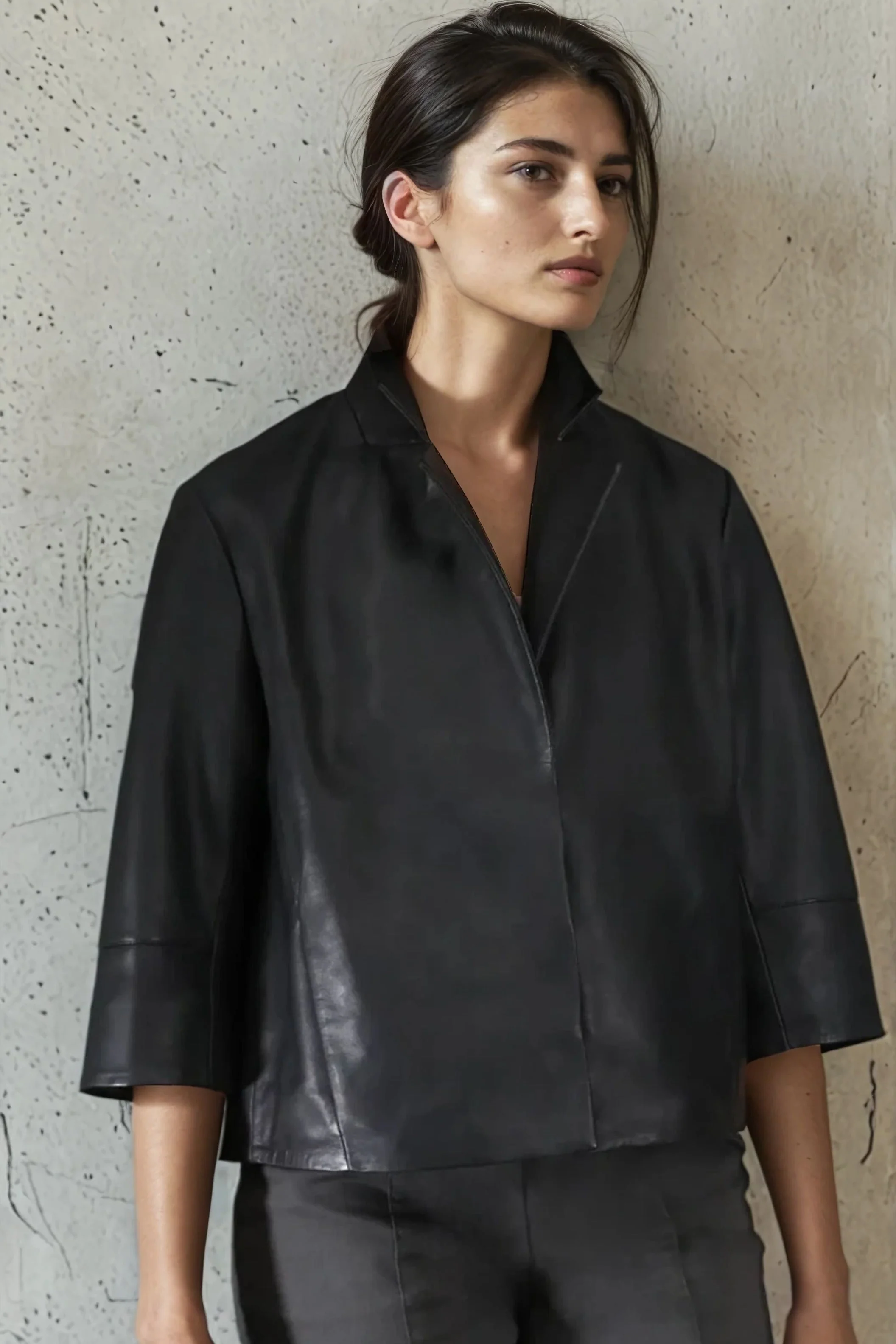 BELLAMY CROPPED LEATHER JACKET - Image 4