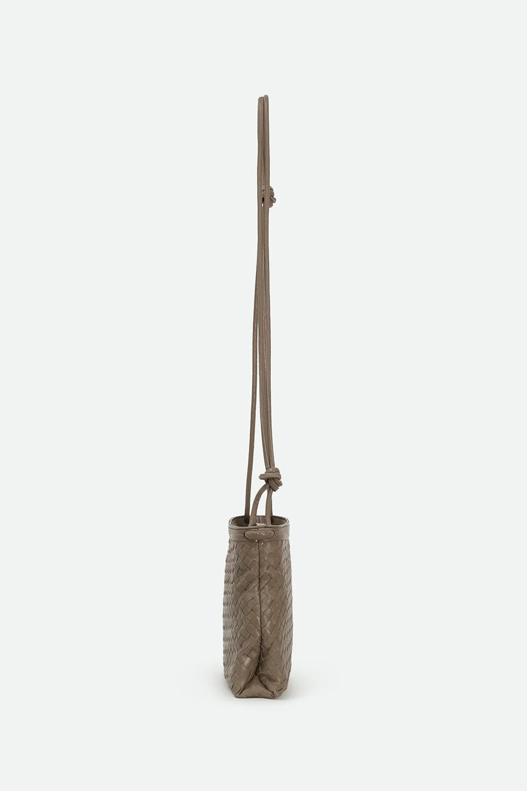 BELLIZZI BAG IN WOVEN ITALIAN LEATHER TAUPE - Image 2
