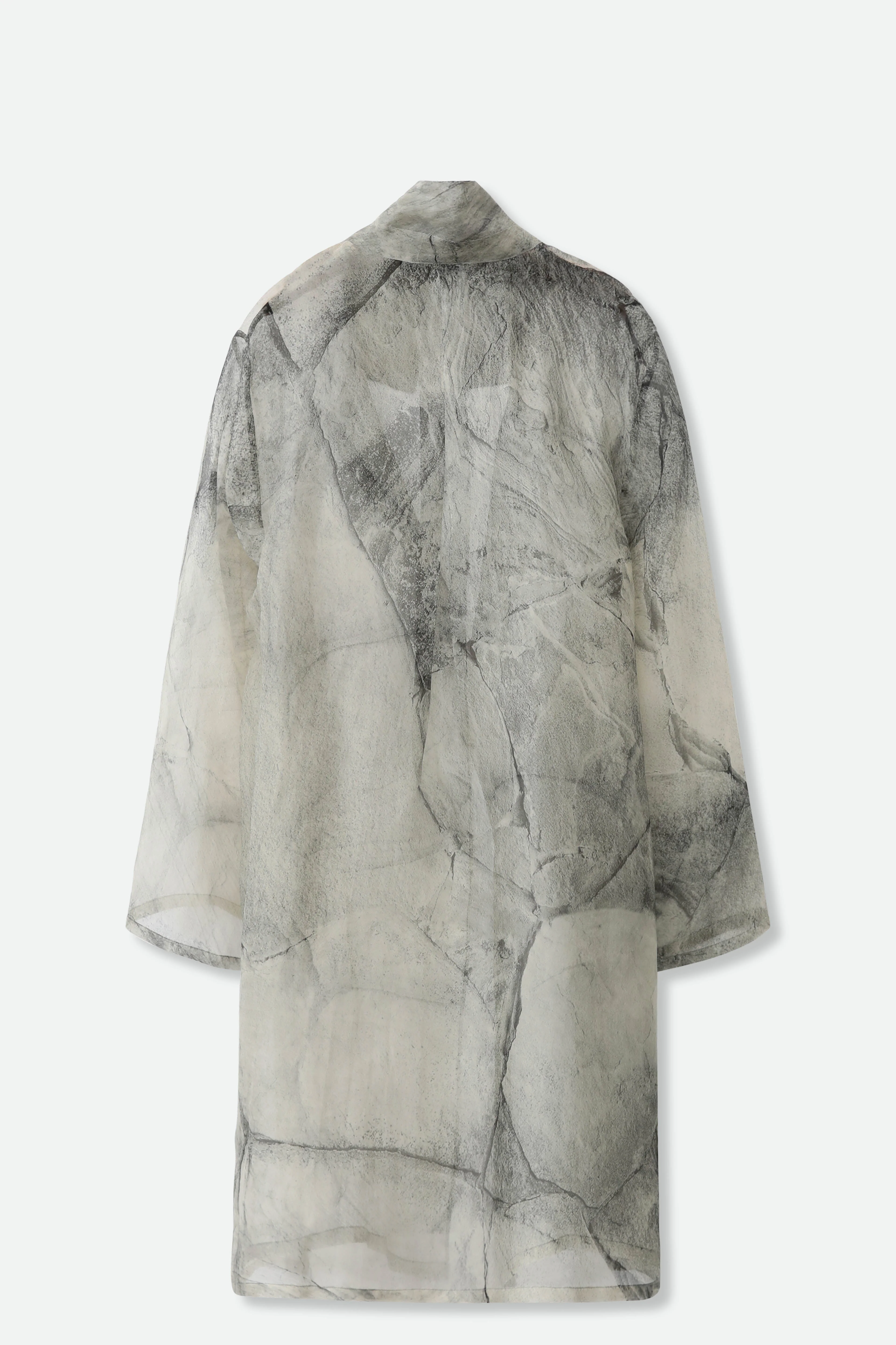 BLYTHE SILK ORGANZA DRESS JACKET IN STONEY GREY - Image 3