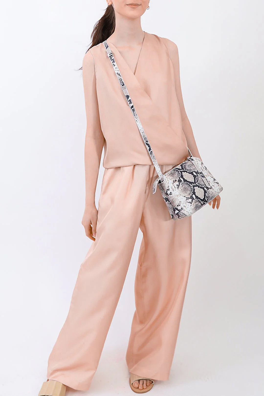 BRIDGET ITALIAN LEATHER CROSSBODY BAG IN SNAKE PRINT - Image 3