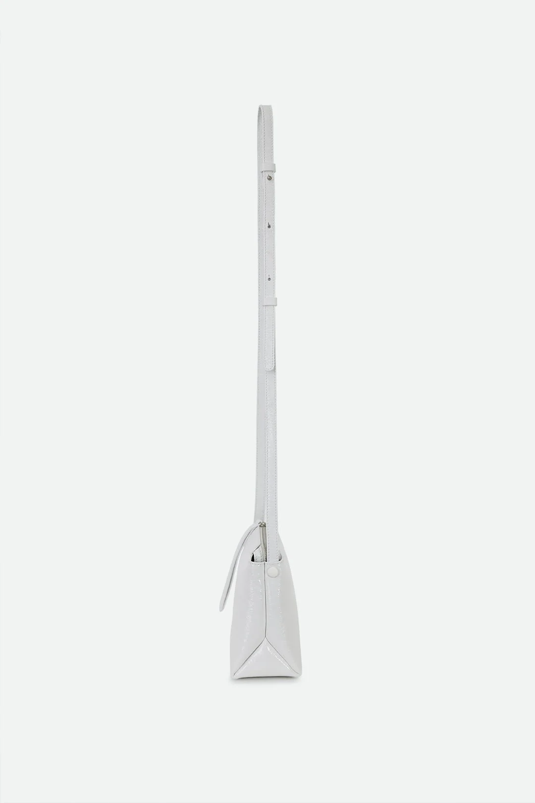BRIDGET ITALIAN PATENT LEATHER CROSSBODY BAG IN WHITE - Image 3