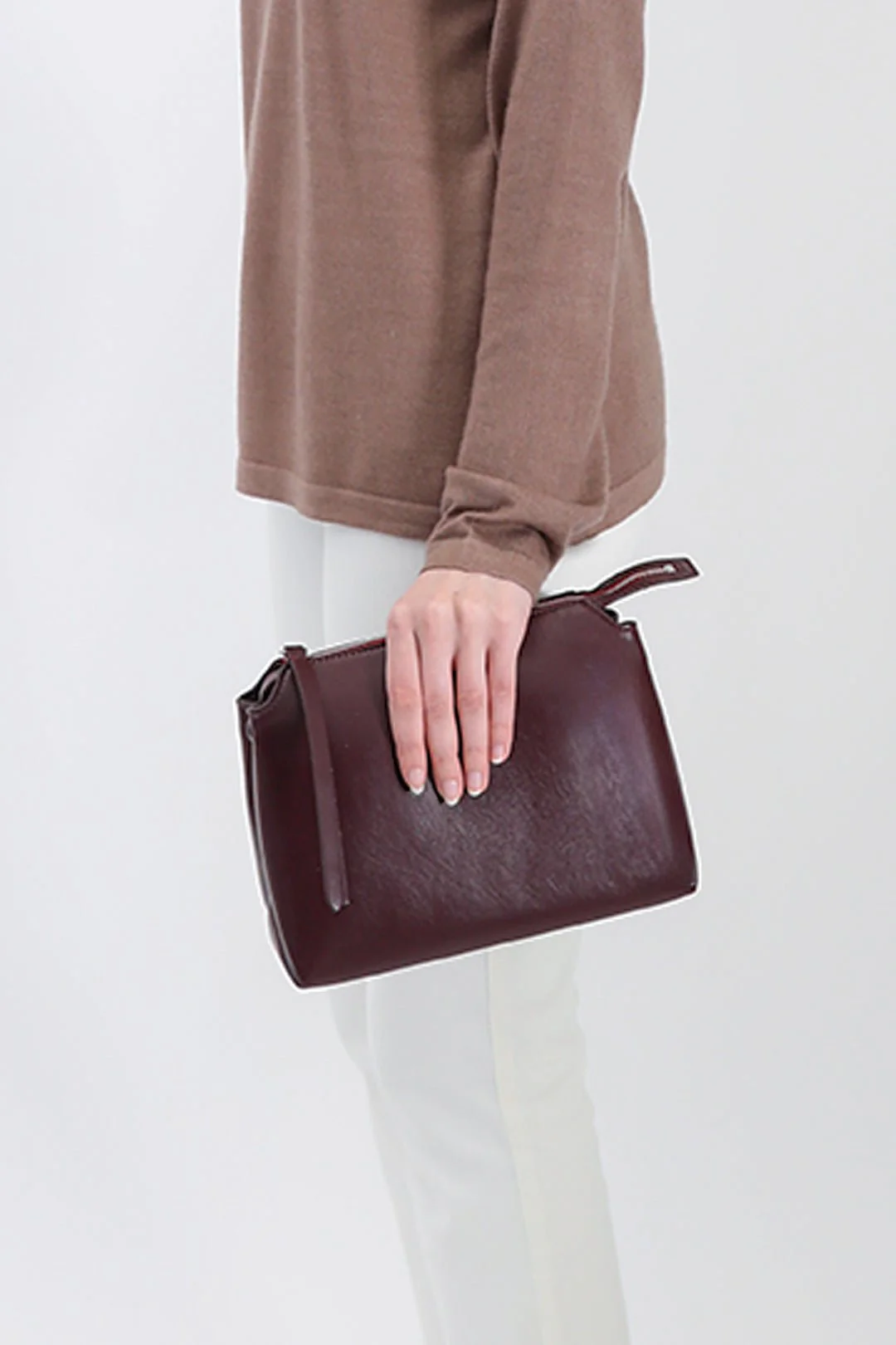 BRIDGET ITALIAN LEATHER CROSSBODY BAG IN BORDEAUX - Image 7