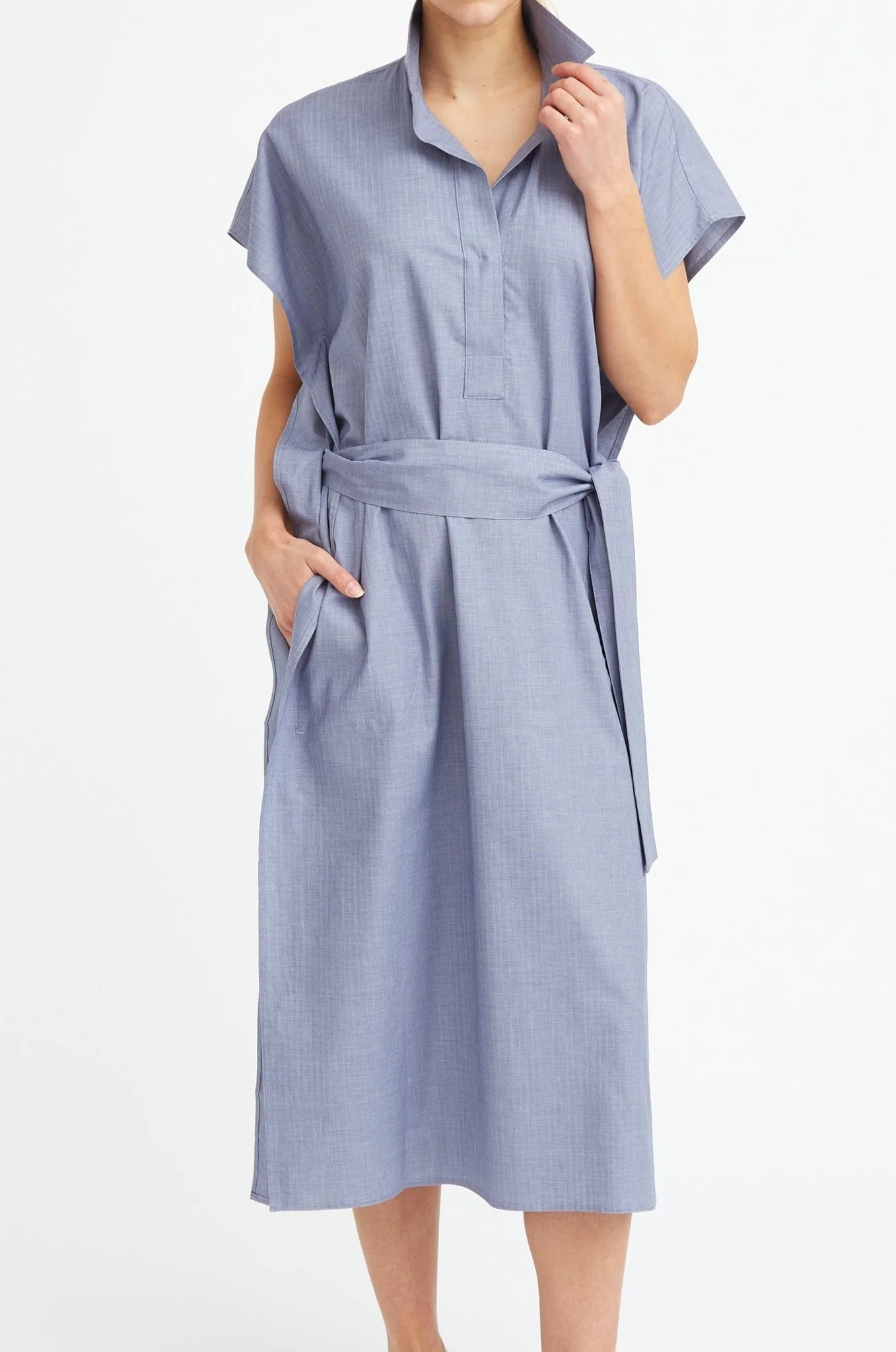 JAMIE BELTED DRESS IN COTTON POPLIN - Image 11