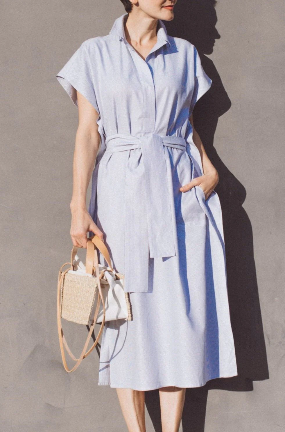 JAMIE BELTED DRESS IN COTTON POPLIN - Image 7