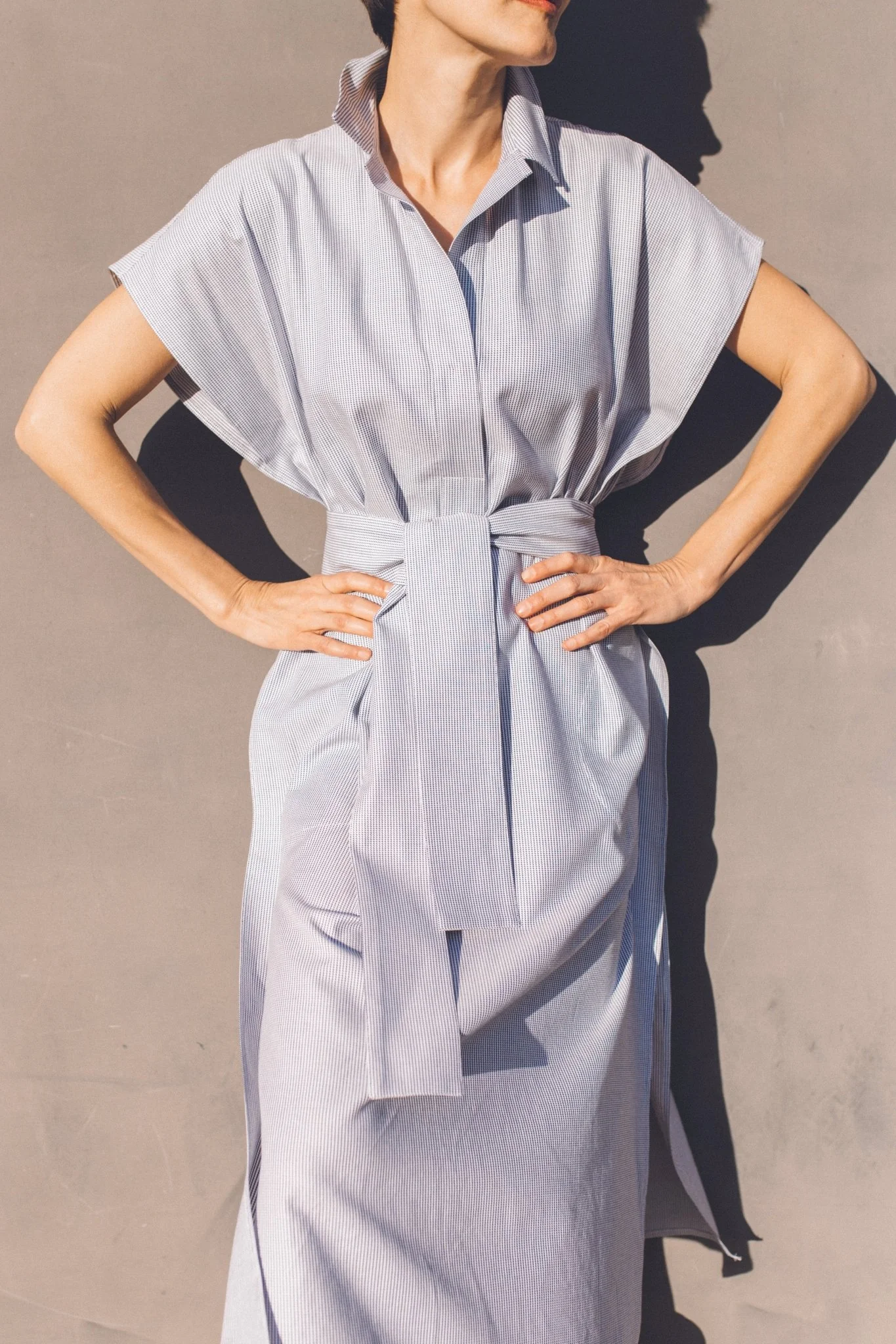 JAMIE BELTED DRESS IN COTTON POPLIN - Image 9