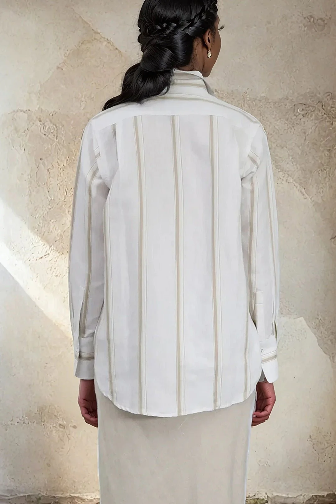 LILY WOVEN STRIPE SHIRT IN LINEN-COTTON - Image 4
