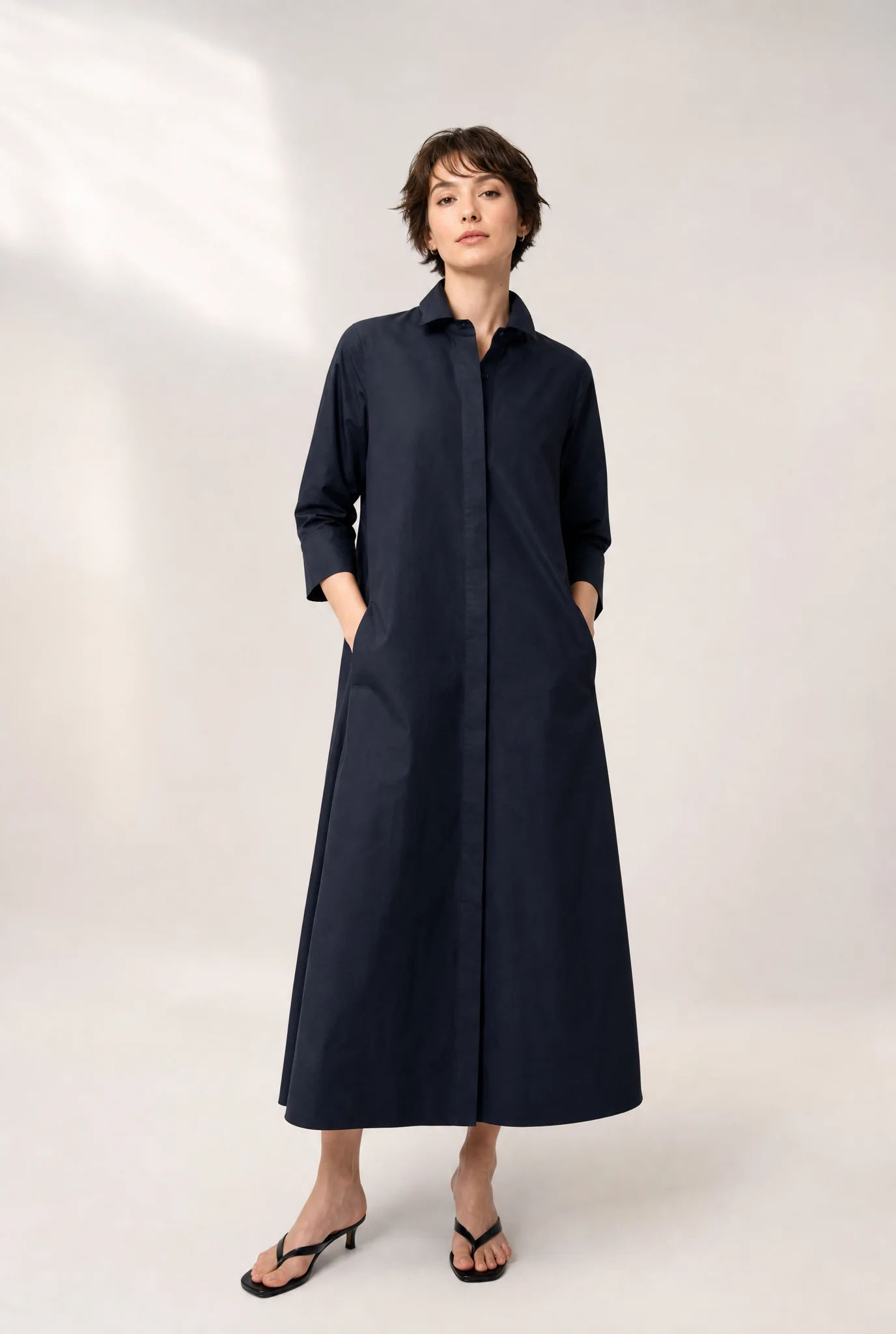 DAXTON DRESS IN ITALIAN FINE STRETCH COTTON