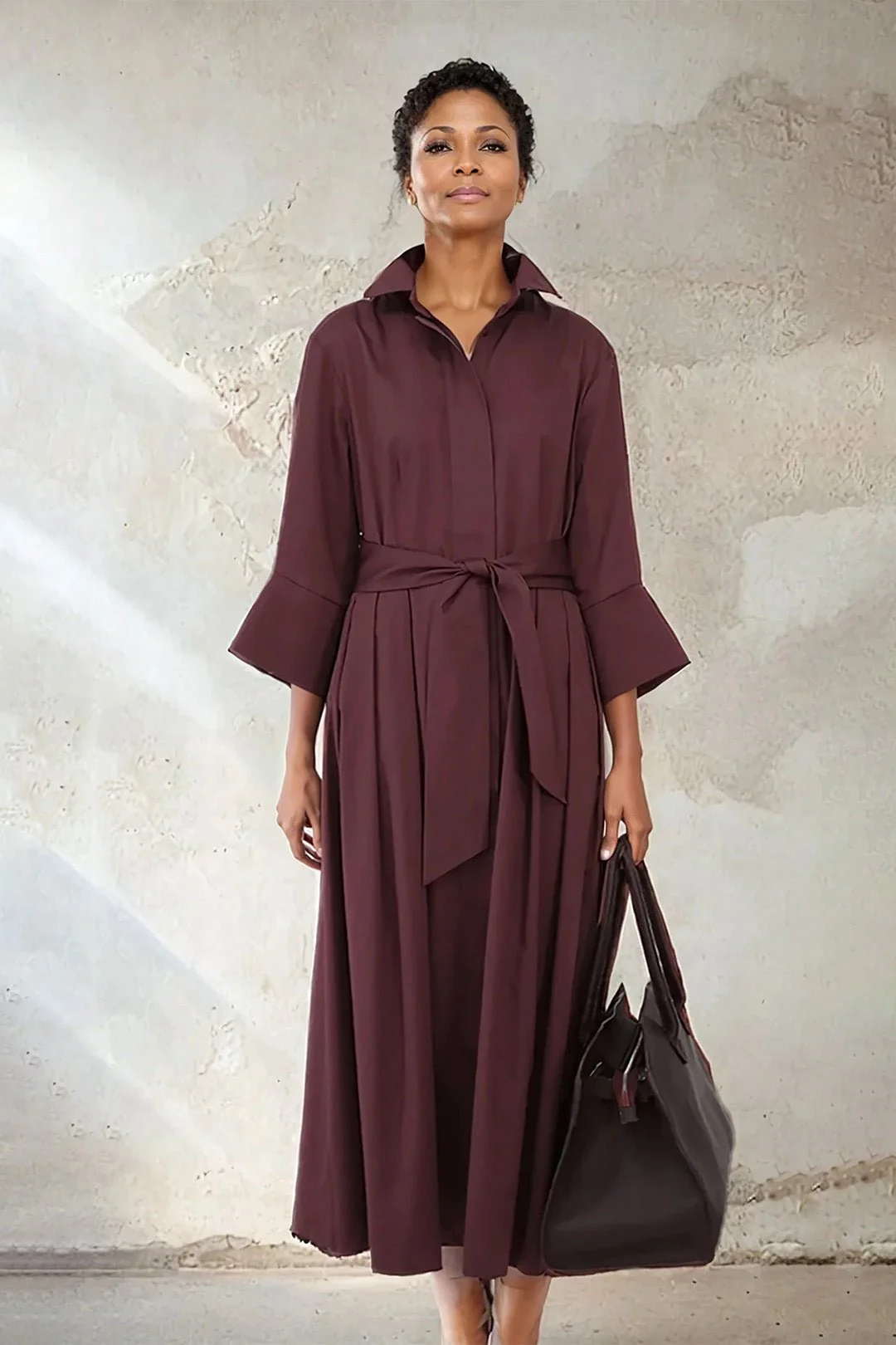 DRIFT DRESS IN ITALIAN SATEEN COTTON STRETCH - Image 2