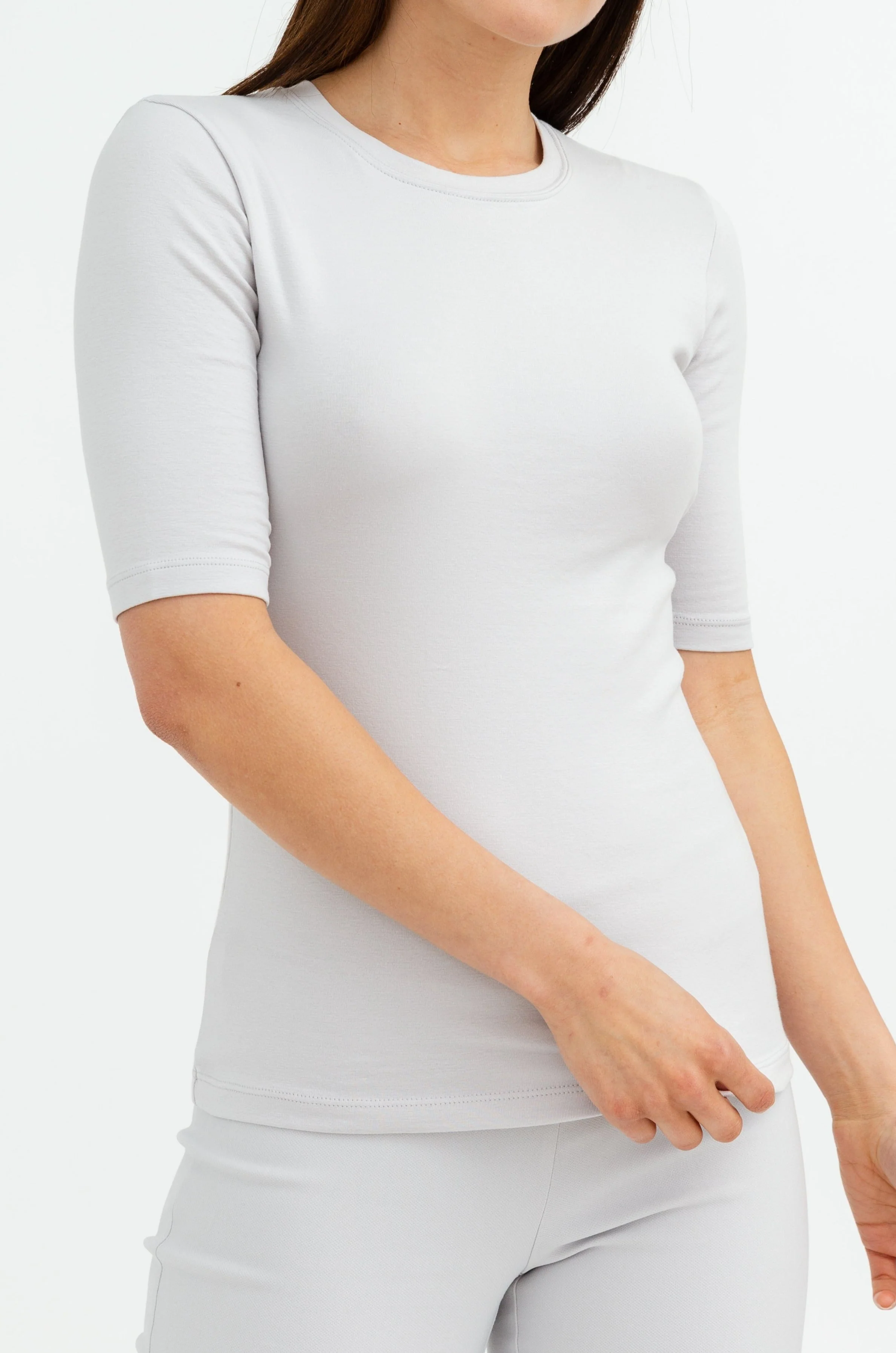 LIMITED EDITION ELBOW SLEEVE CREW IN PIMA COTTON STRETCH - Image 4