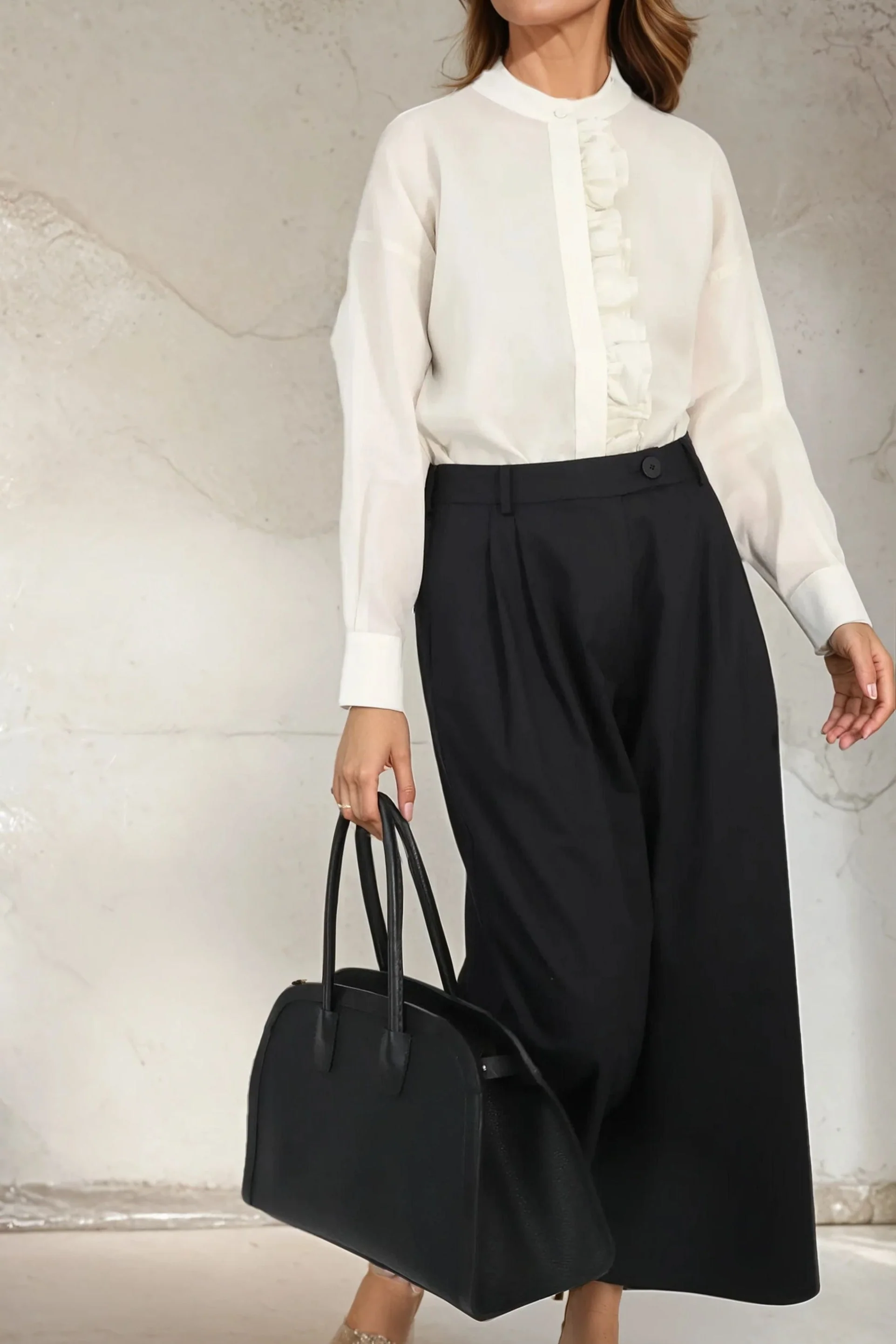 FLEUR RUFFLE SHIRT IN ITALIAN COTTON ORGANZA - Image 4