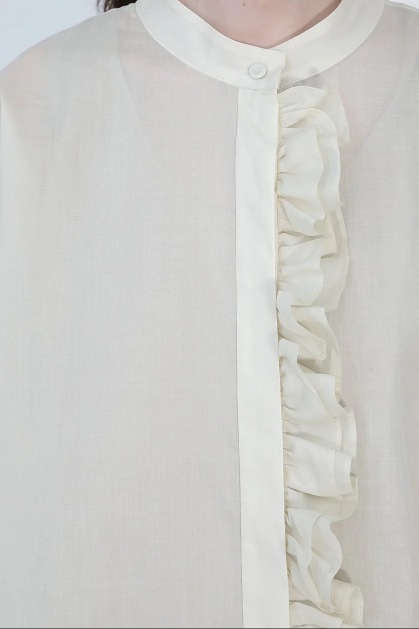 FLEUR RUFFLE SHIRT IN ITALIAN COTTON ORGANZA - Image 7