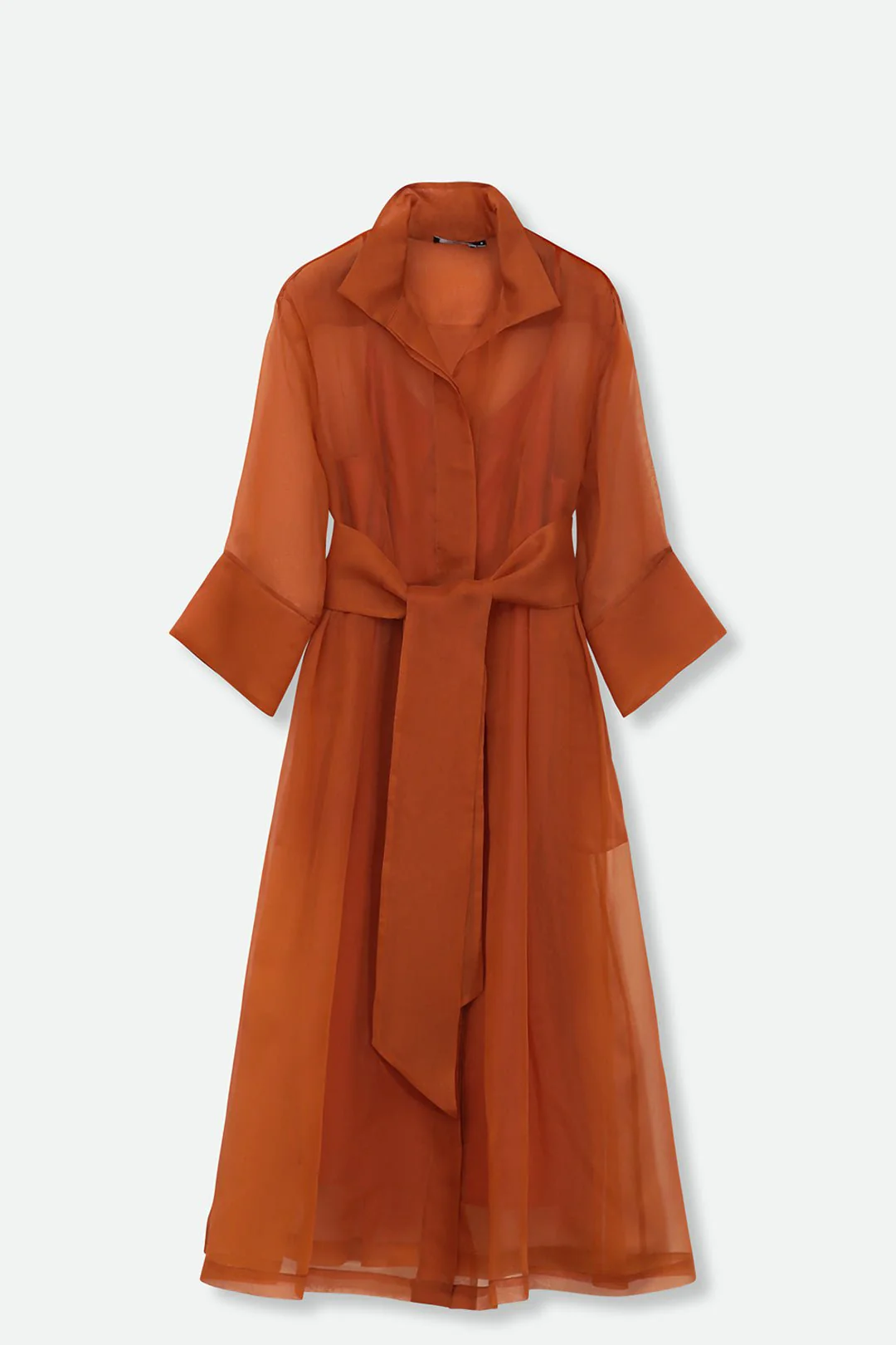 GABRIELLE DRESS IN SILK ORGANZA BURNT ORANGE - Image 3