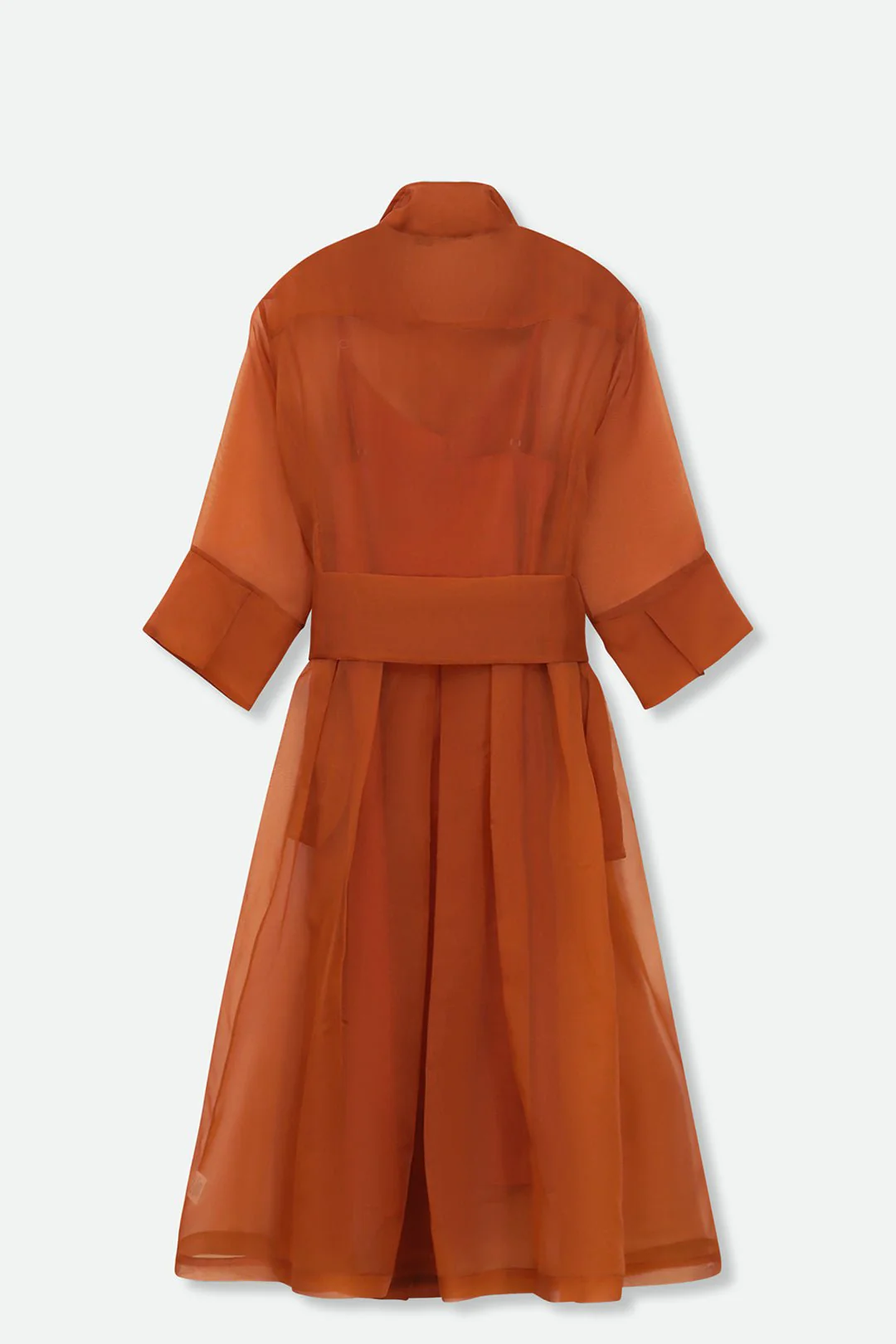GABRIELLE DRESS IN SILK ORGANZA BURNT ORANGE - Image 4