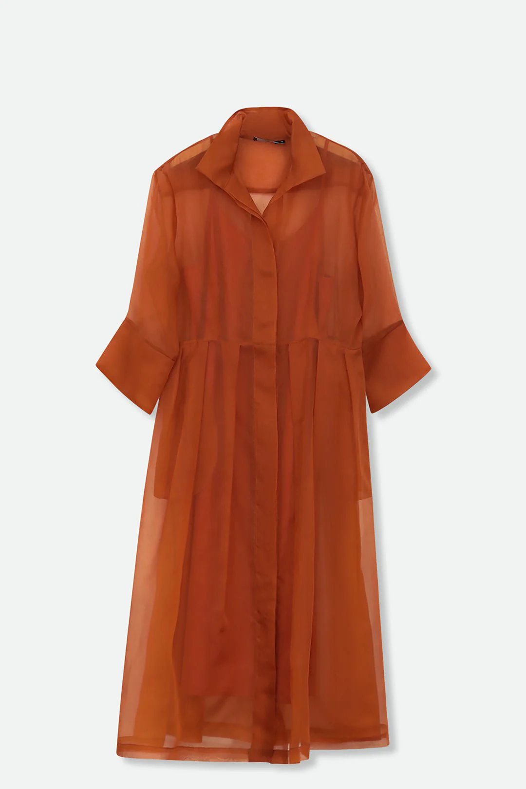 GABRIELLE DRESS IN SILK ORGANZA BURNT ORANGE - Image 5