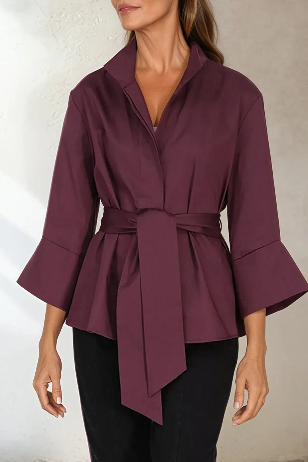 GABRIELLE SHIRT IN ITALIAN COTTON STRETCH - Image 4
