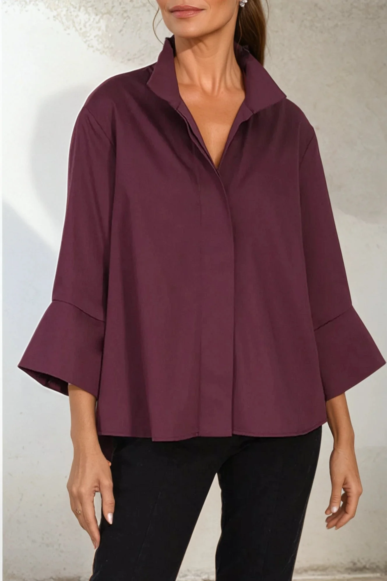 GABRIELLE SHIRT IN ITALIAN COTTON STRETCH - Image 6