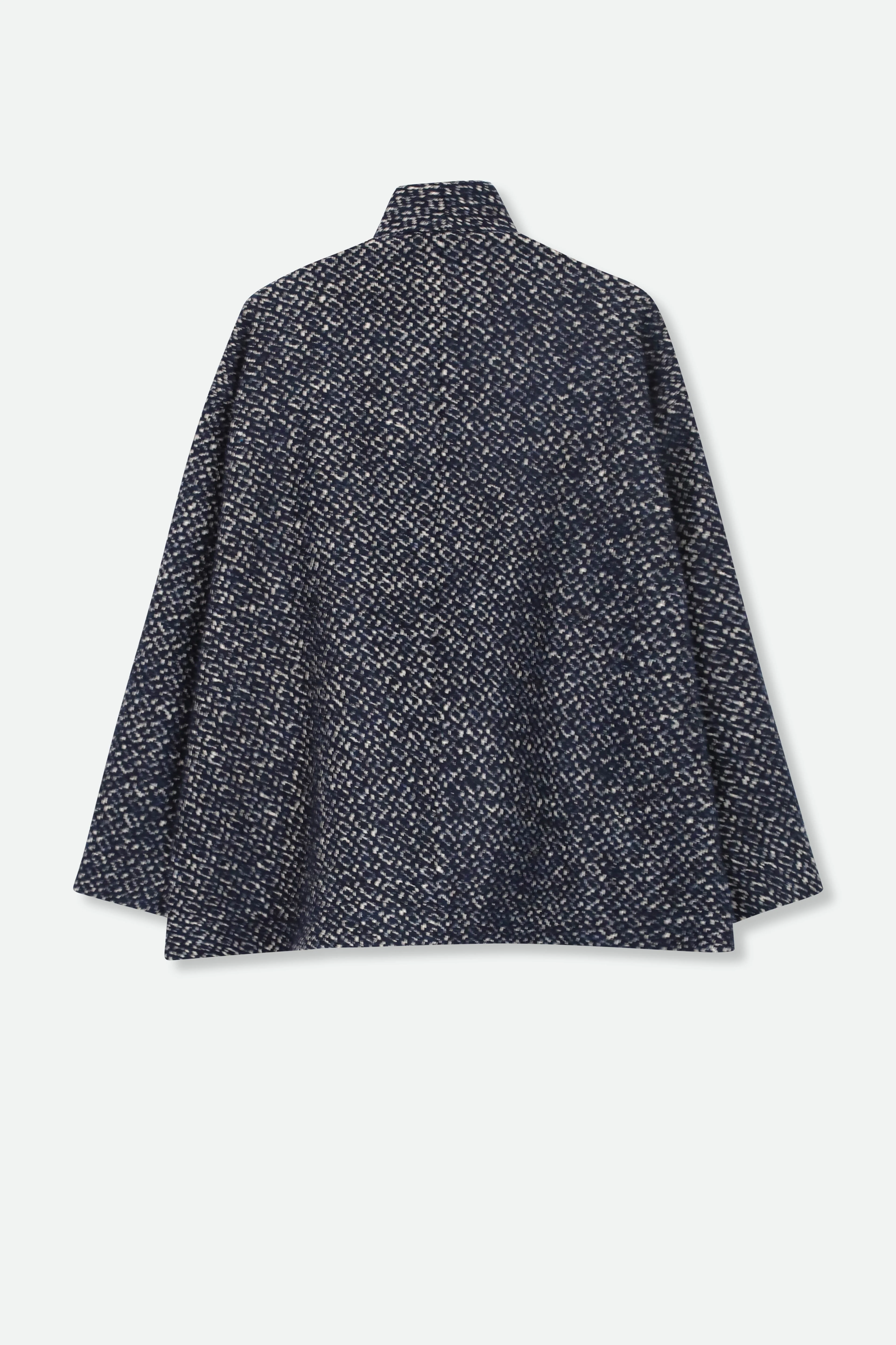 ELENA WOOL JAQUARD & GOOSE DOWN TWO PIECE COAT SET IN NAVY - Image 3