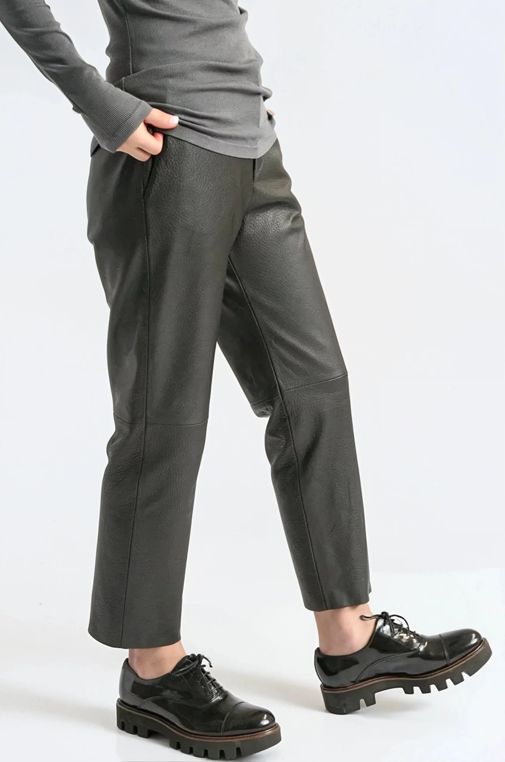 LAUREN TROUSER IN BUTTER SMOOTH ITALIAN LEATHER - Image 4