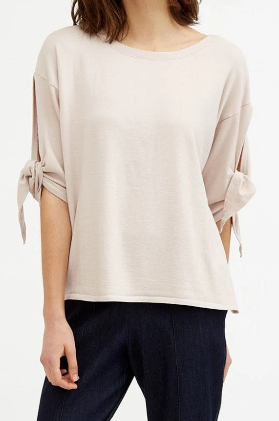 BOATNECK TIE-SLEEVE TOP IN PIMA COTTON STRETCH - Image 5