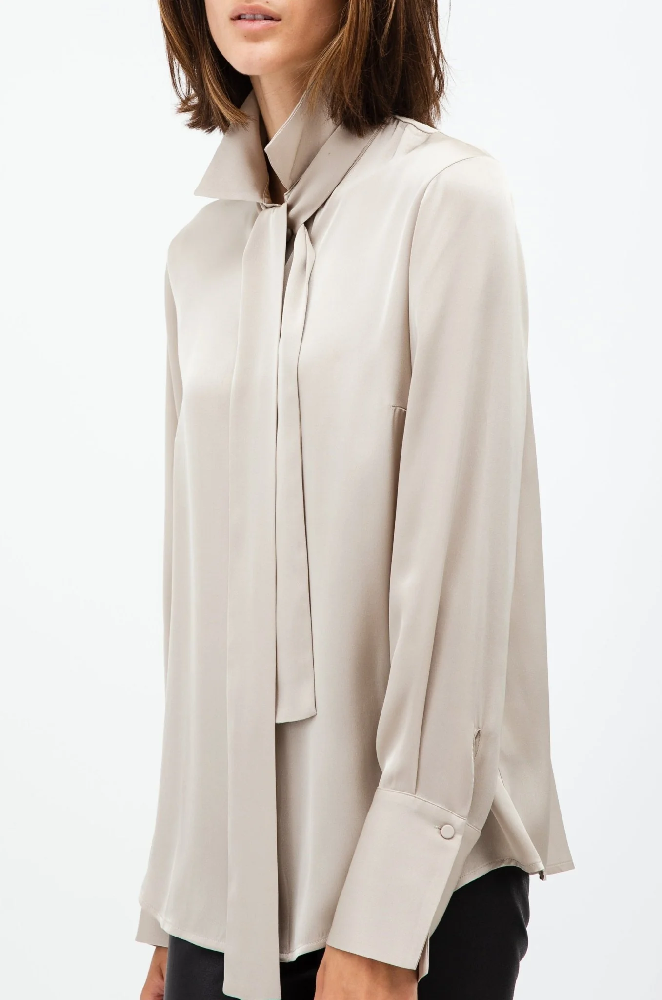 RENEE TIE DETAIL BLOUSE IN STRETCH SILK GEORGETTE - Image 7