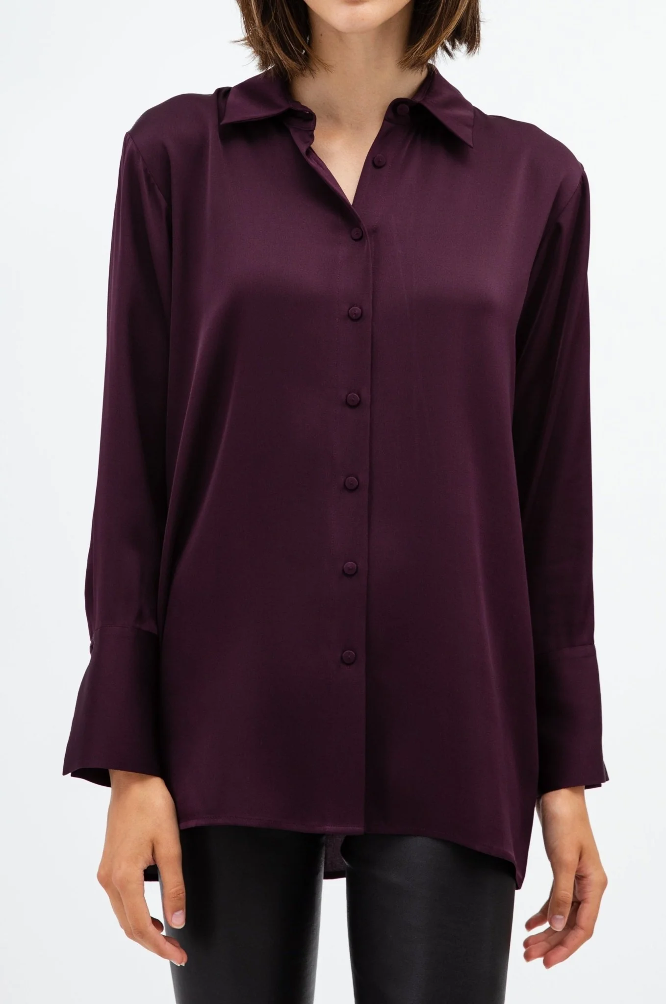 VIVIENNE SHIRT IN STRETCH SILK GEORGETTE