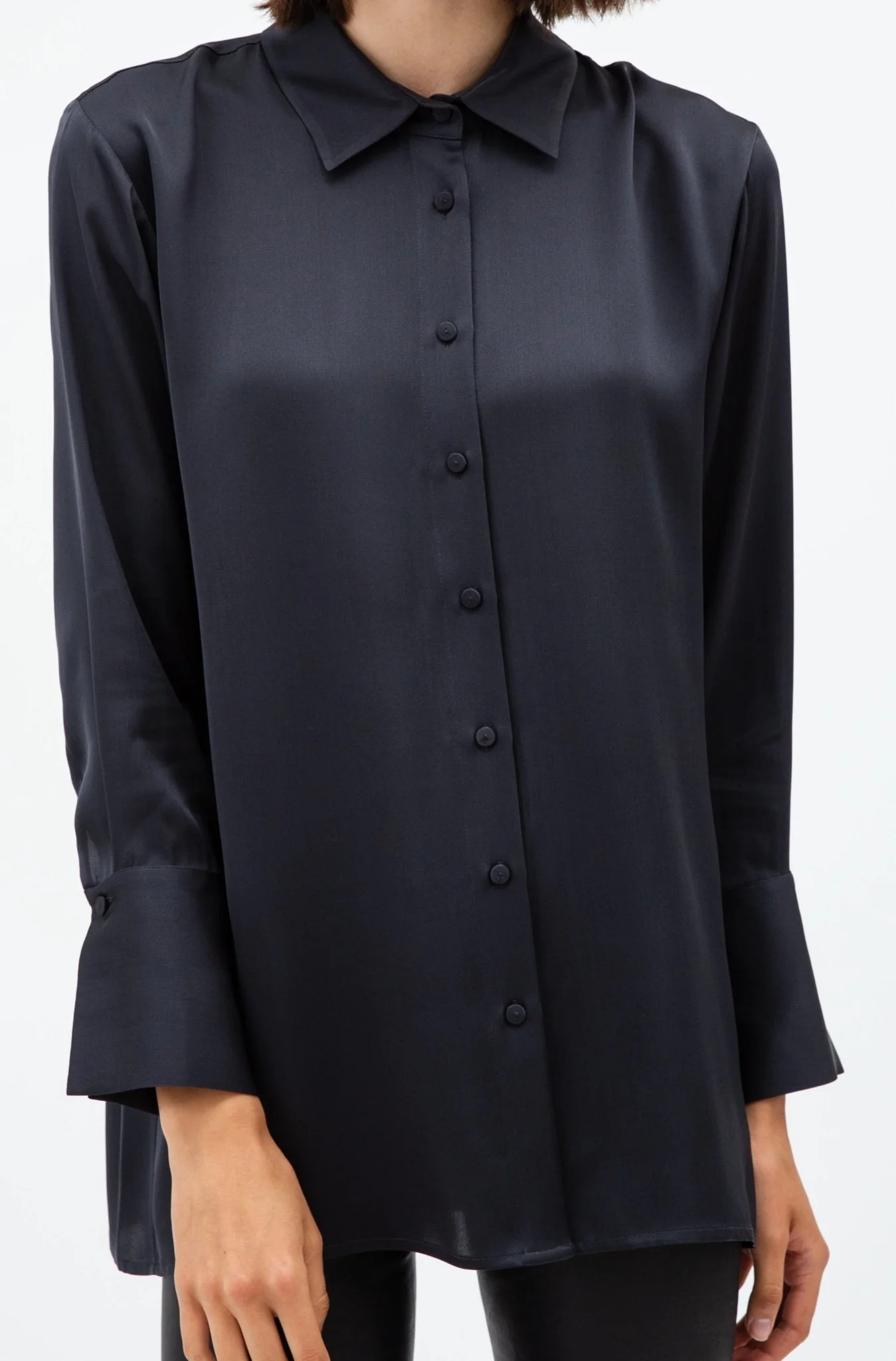 VIVIENNE SHIRT IN STRETCH SILK GEORGETTE - Image 3