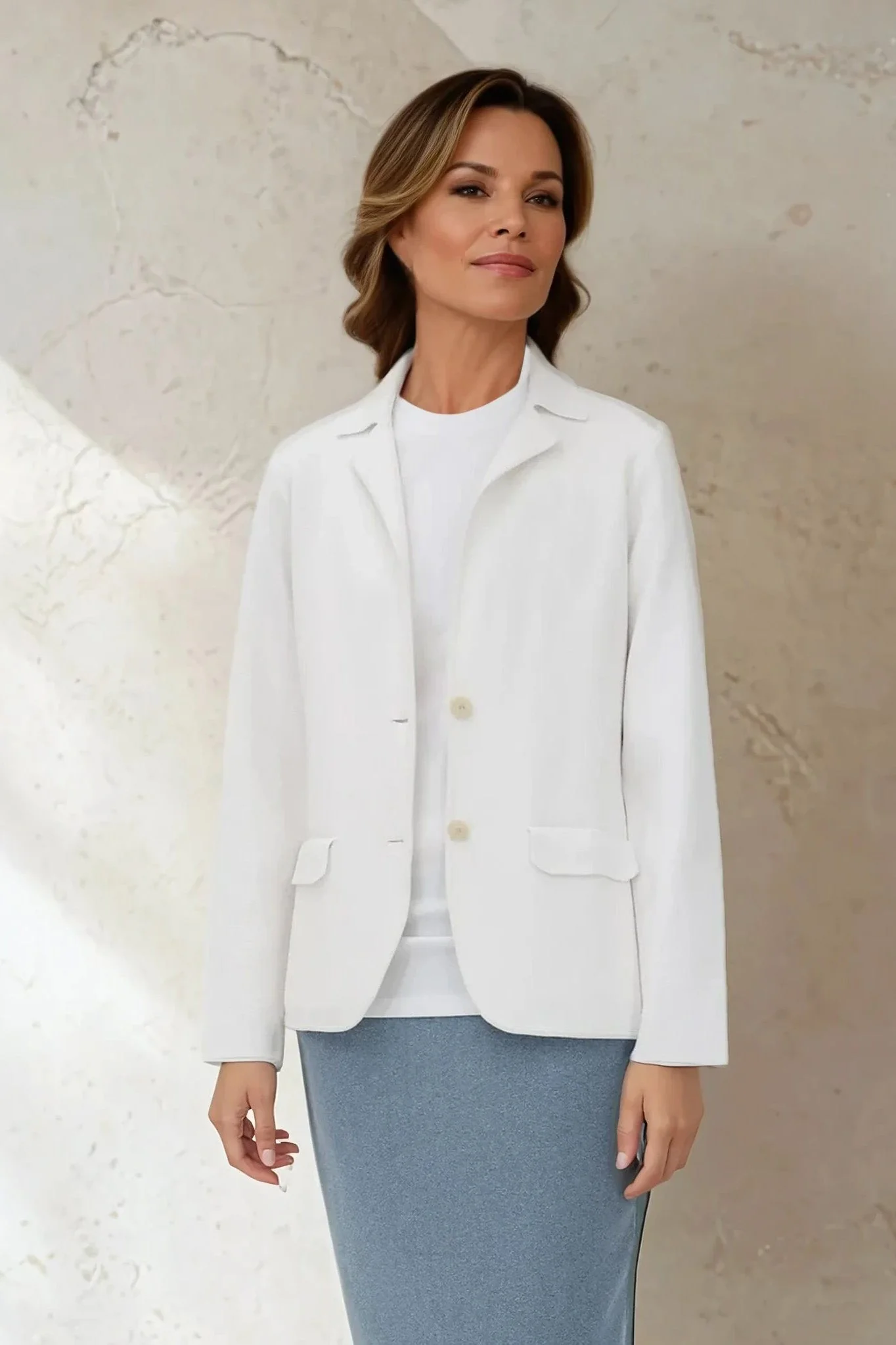 LENNOX PIMA COTTON KNIT BLAZER - Image 4