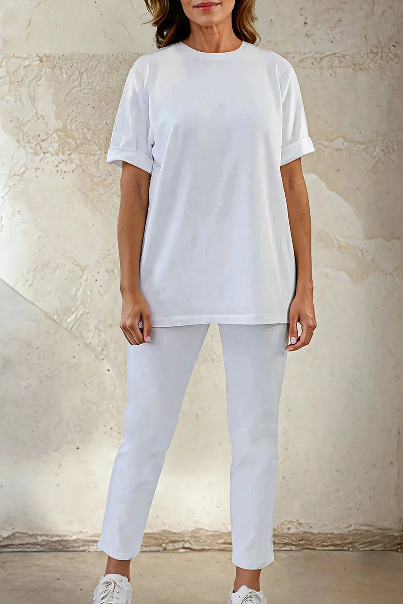 BOYFRIEND CREW T-SHIRT IN PIMA COTTON STRETCH - Image 5