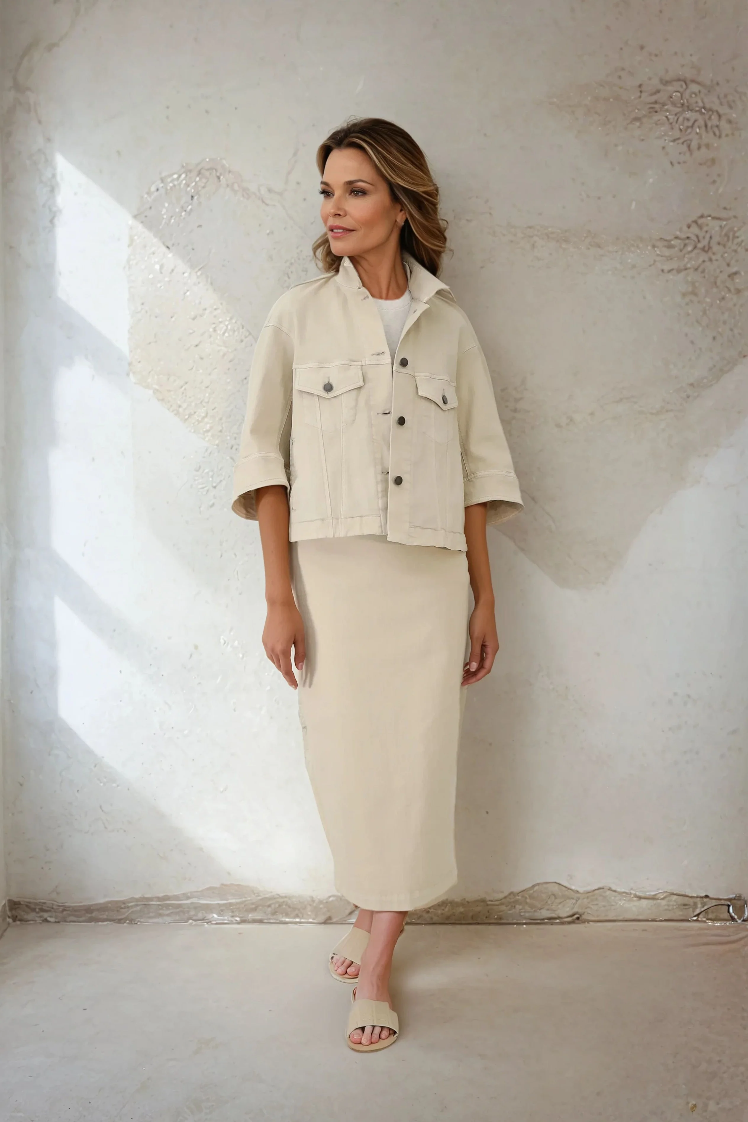 LAUREN SKIRT IN GARMENT-DYED ITALIAN STRETCH DENIM - Image 17