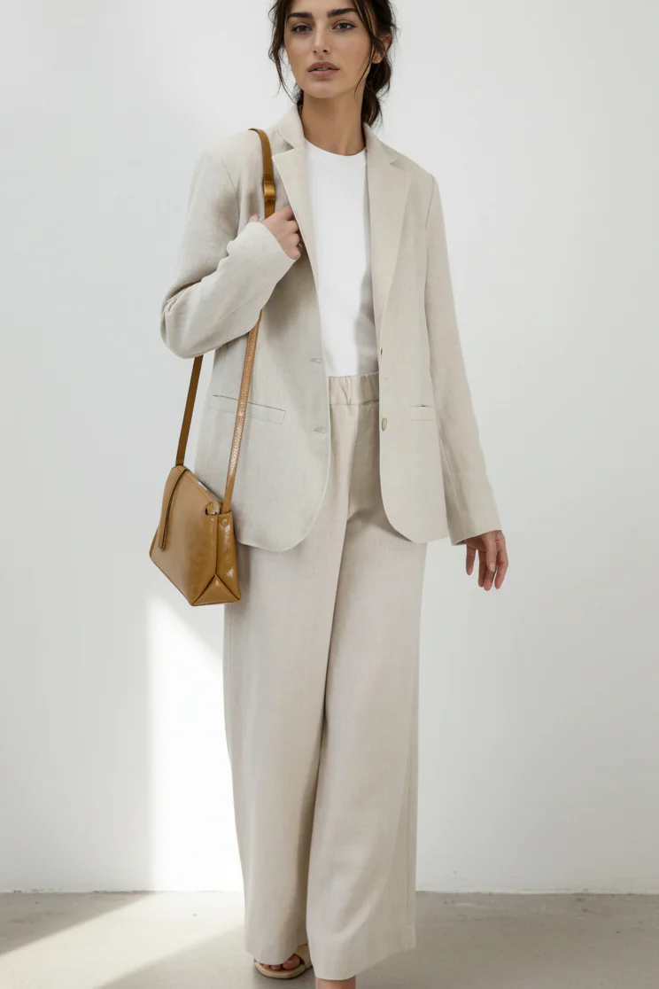 PALMETTO WIDE LEG PULL ON PANT IN ITALIAN LINEN - Image 3
