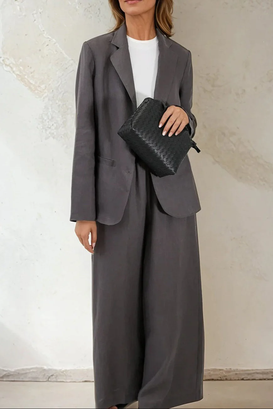 PALMETTO WIDE LEG PULL ON PANT IN ITALIAN LINEN - Image 8
