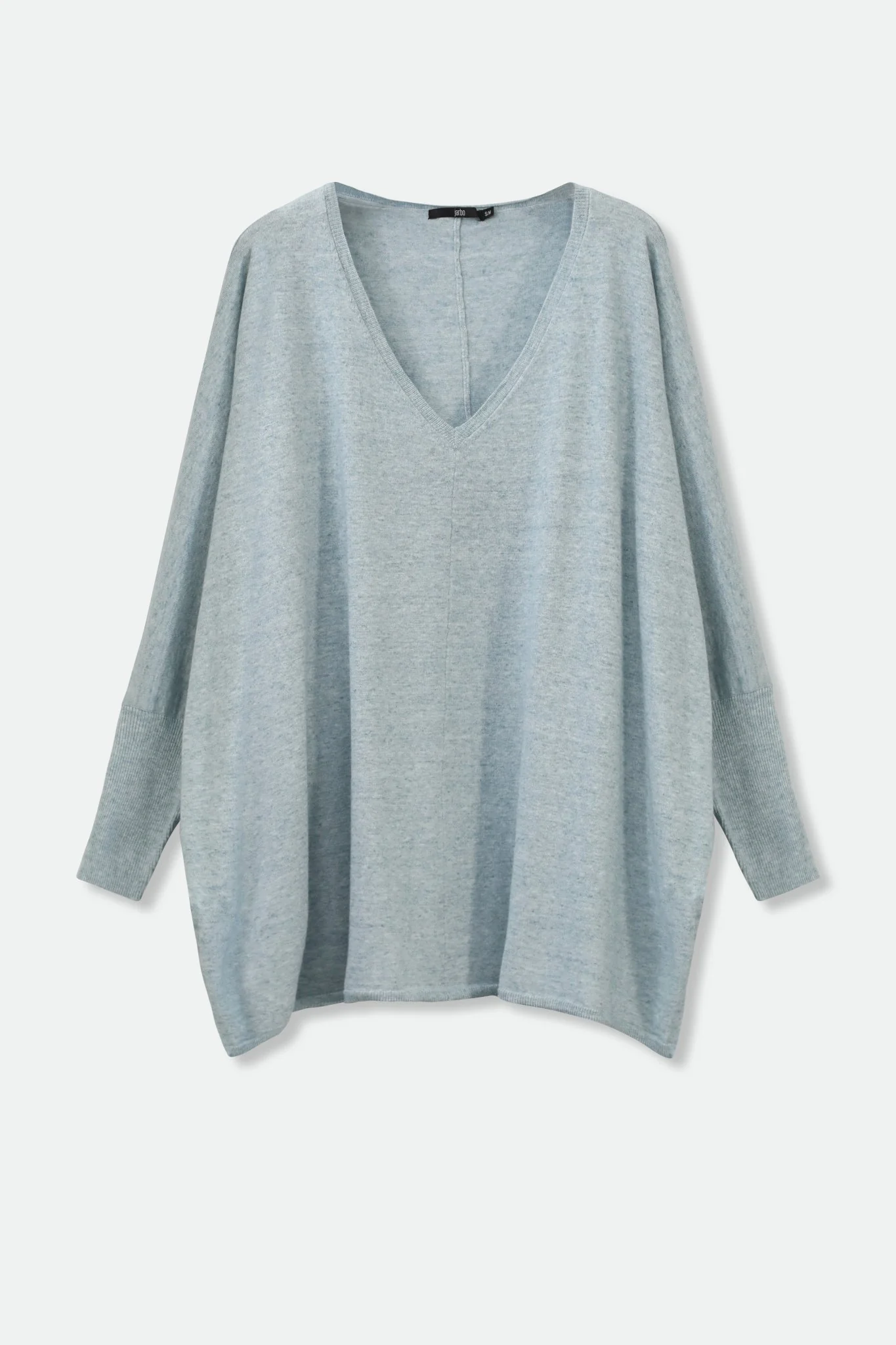 LIMITED EDITION LENA LONG SLEEVE V-NECK PONCHO IN PIMA COTTON KNIT - Image 3