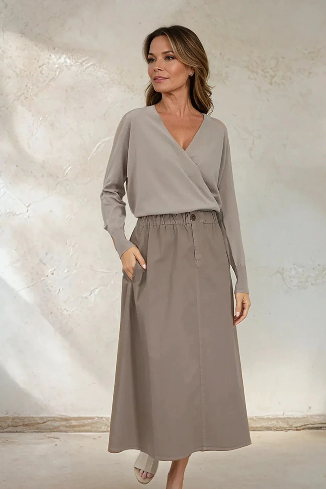 LEONE SKIRT IN GARMENT DYED ITALIAN COTTON - Image 3