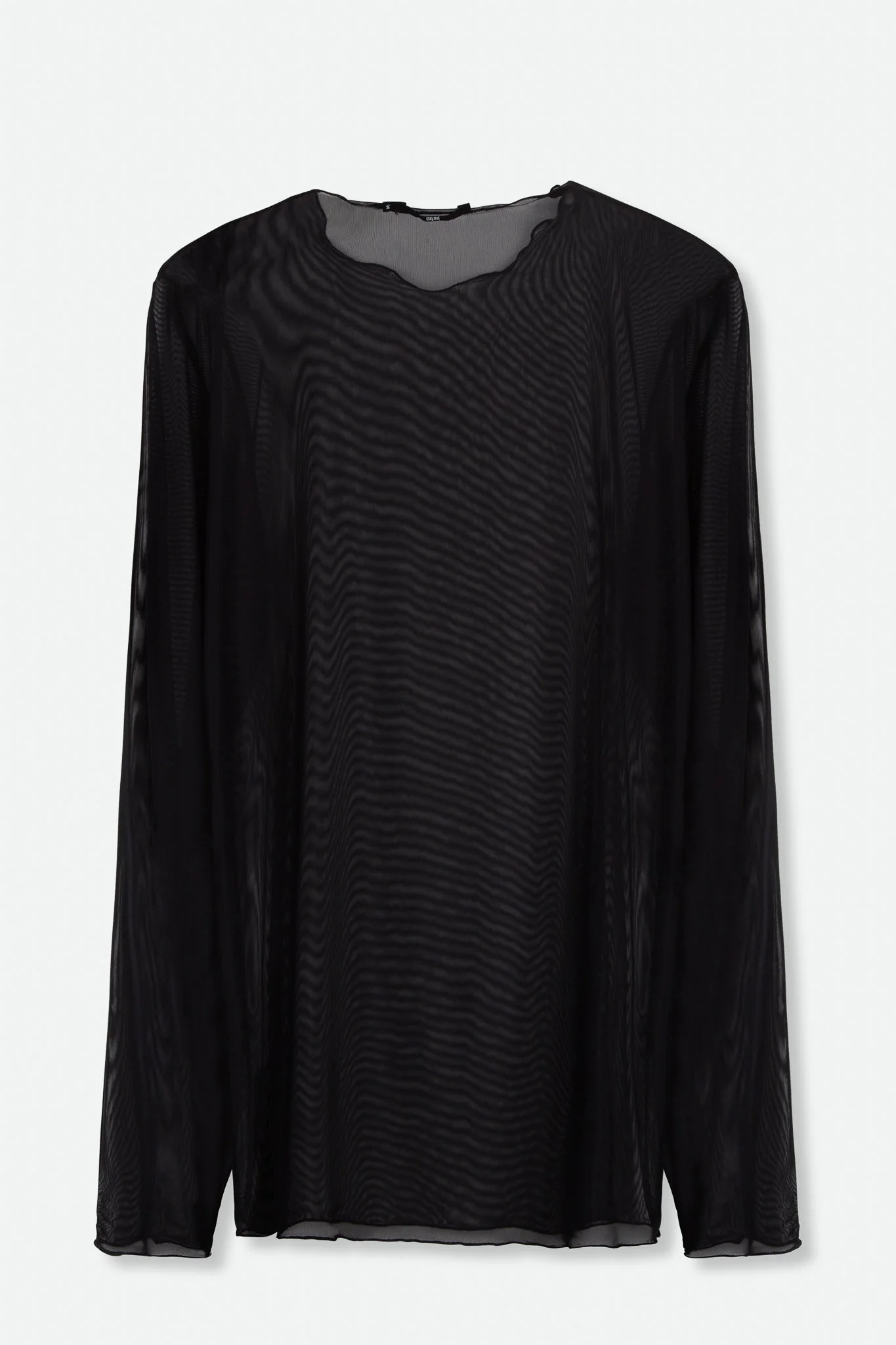BRIANNA BLACK MESH LAYERING LONG SLEEVE HIGH CREW - Image 3