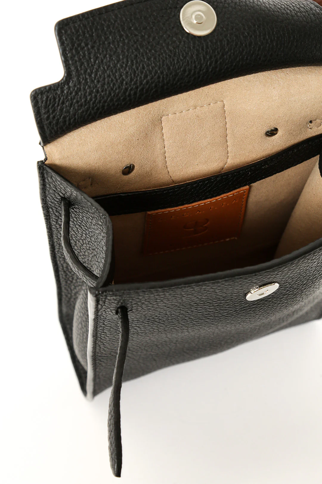 MONZA ITALIAN LEATHER CROSSBODY BLACK - Image 4