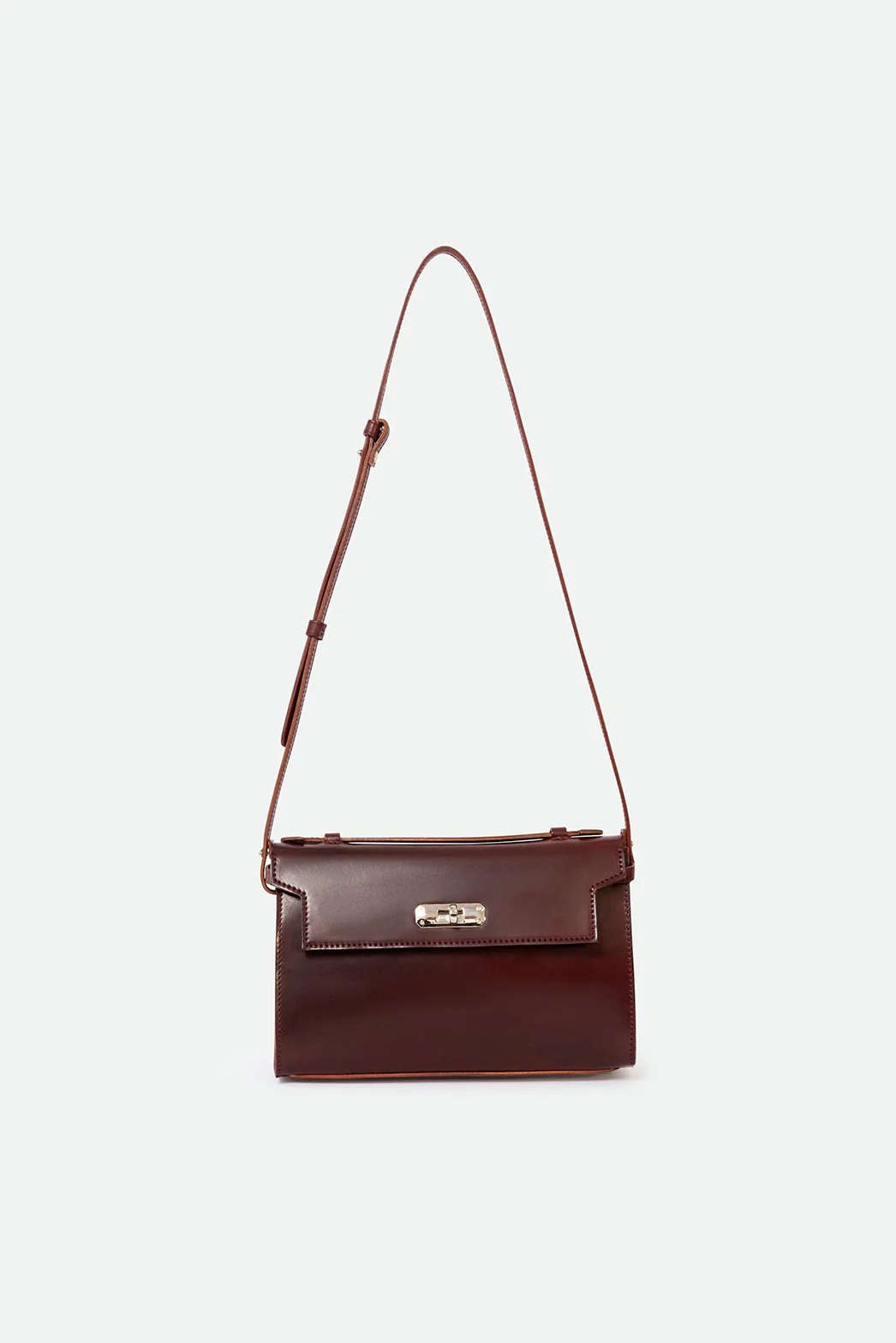 O'HARA HANDBAG IN CORDOVAN LEATHER BURGUNDY