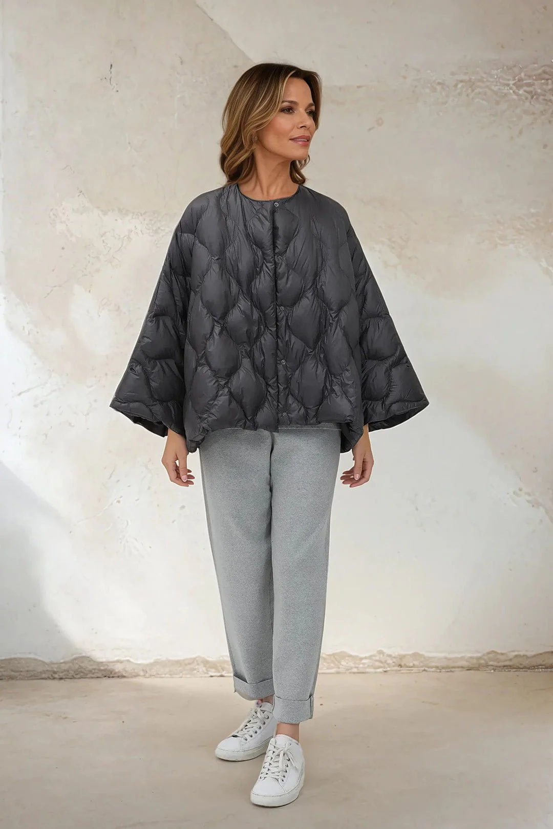 LIMITED EDITION PAIGE PANT IN DOUBLE KNIT HEATHERED PIMA STRETCH - Image 2