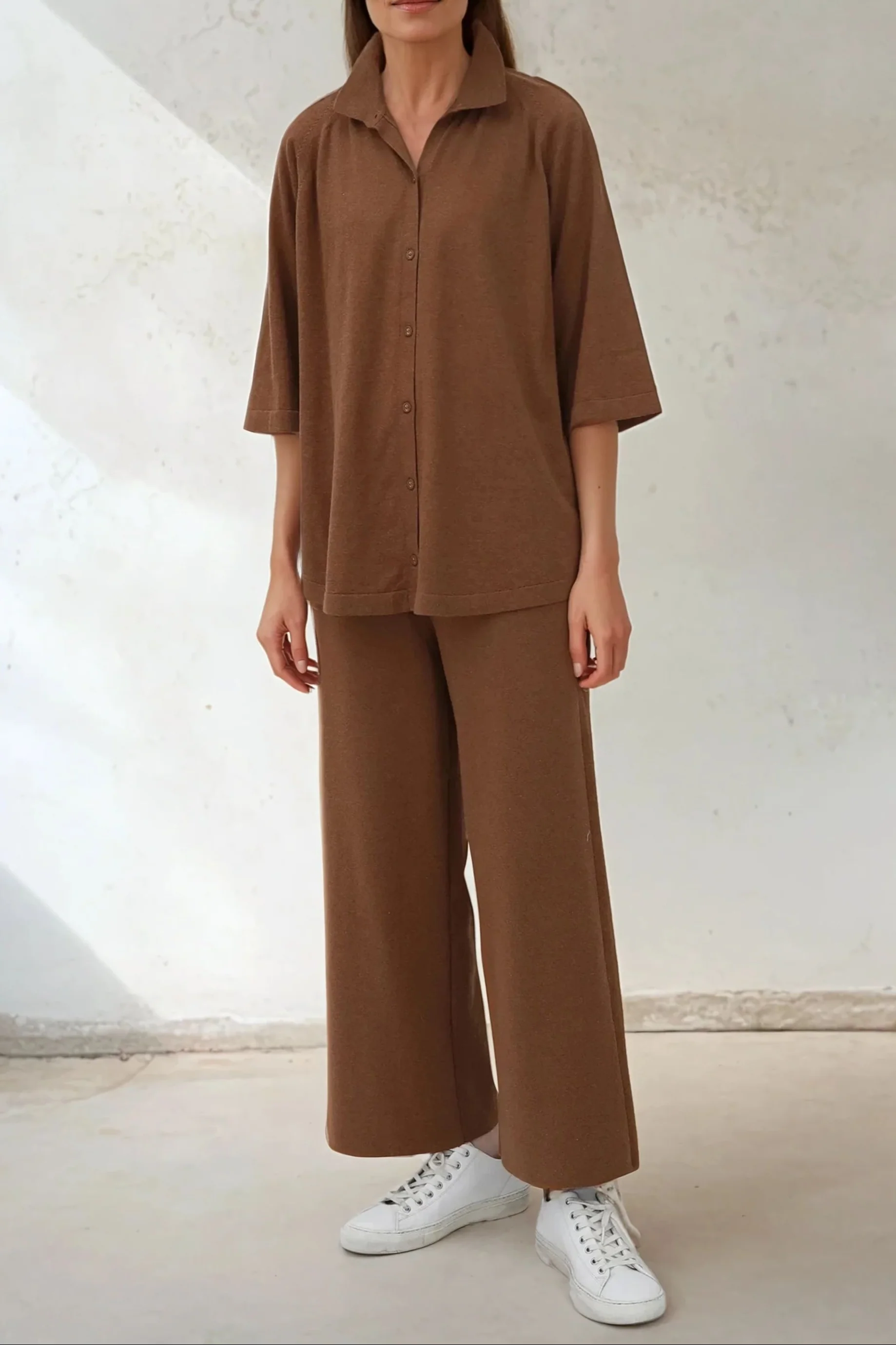 LIMITED EDITION PAYTON WIDE LEG CROP PANT IN KNIT PIMA COTTON - Image 3