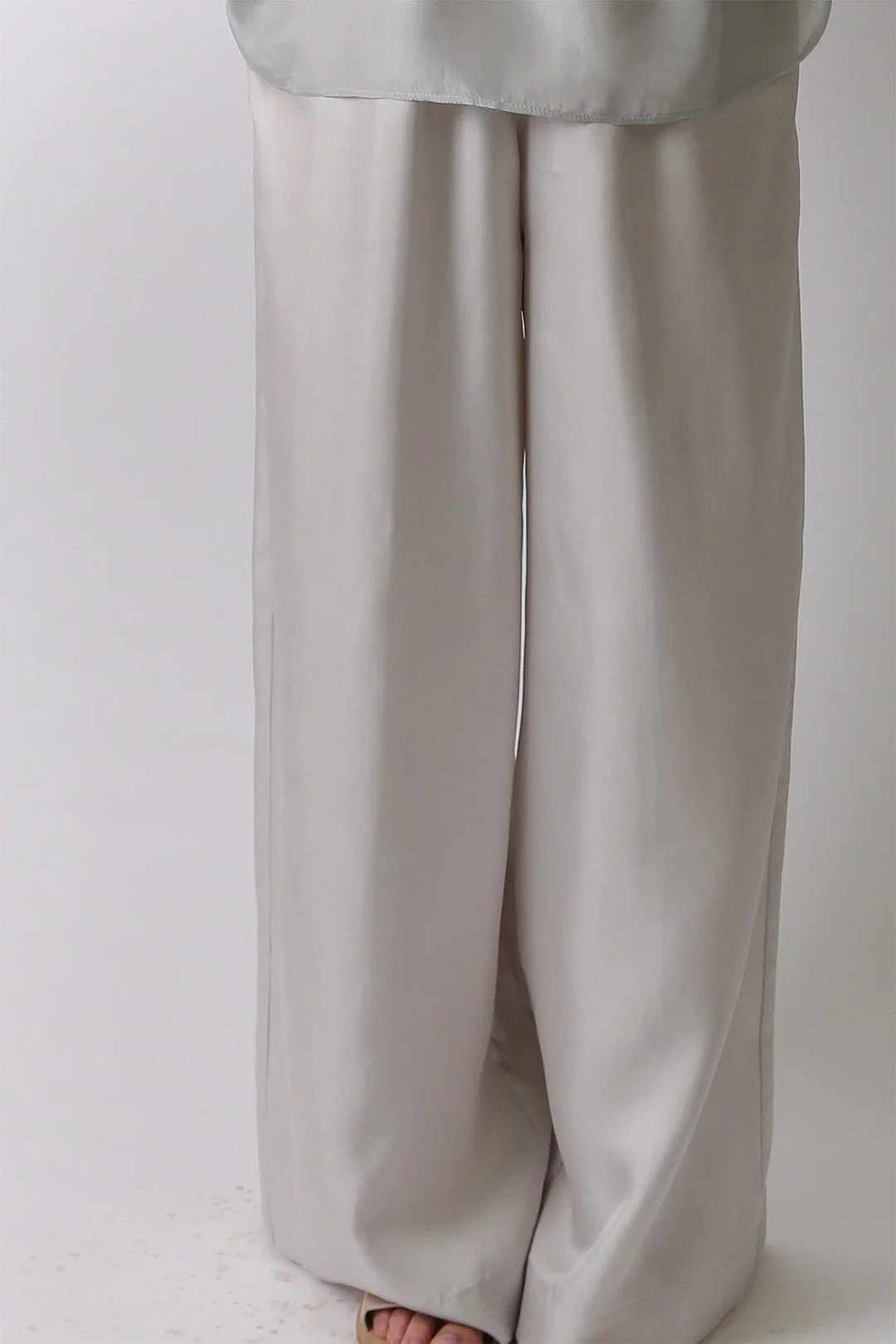 PRIYA SILK TWILL WIDE LEG PANT - Image 8