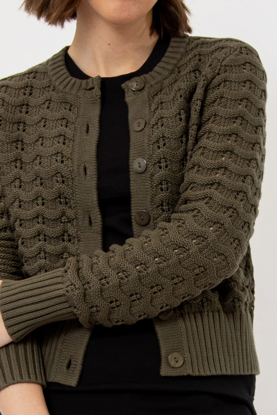 QUINN CARDIGAN IN ITALIAN COTTON KNIT