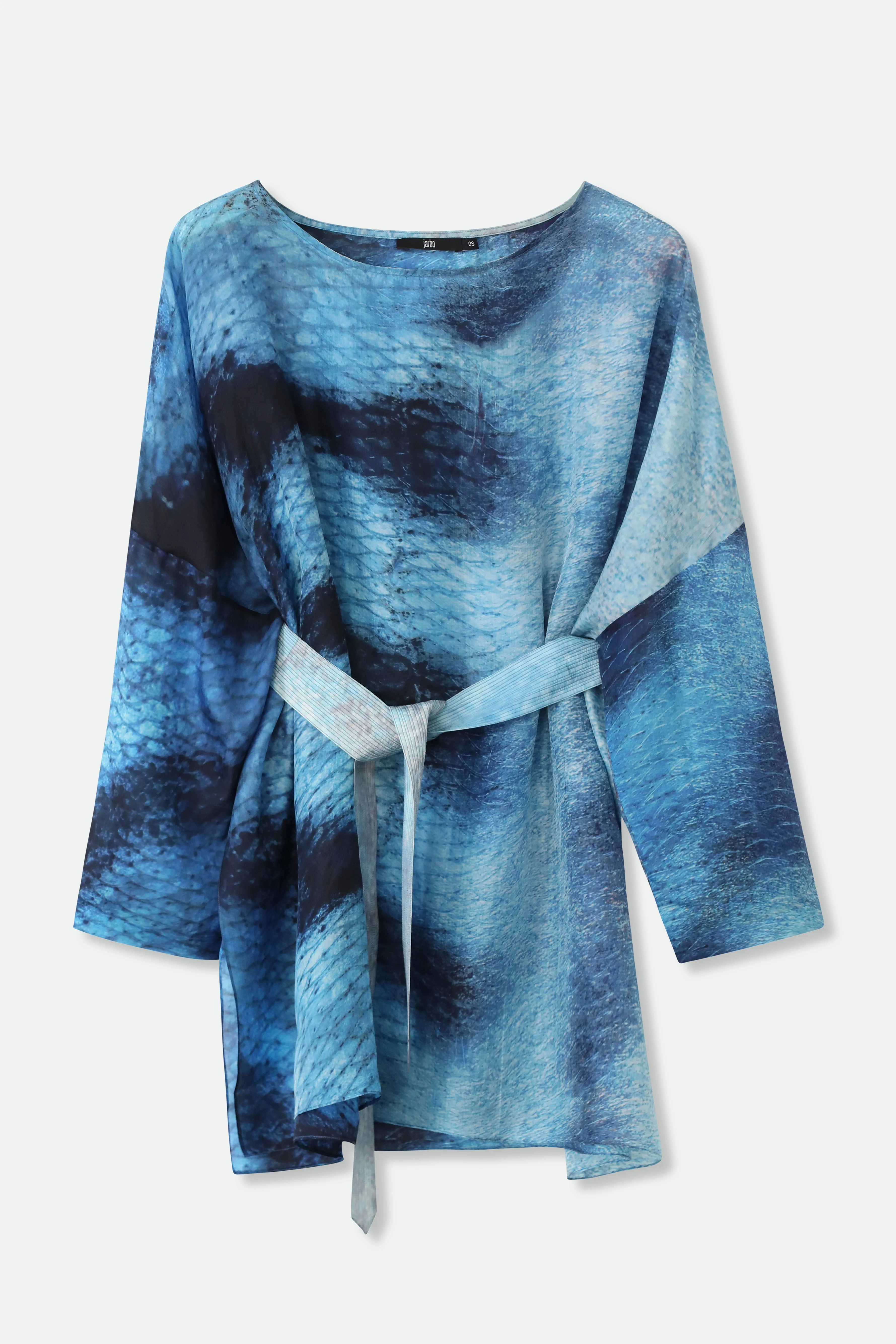 SAMIRA ONE-SIZE TUNIC IN  LIGHTWEIGHT PRINTED SILK VOILE SEASIDE - Image 3