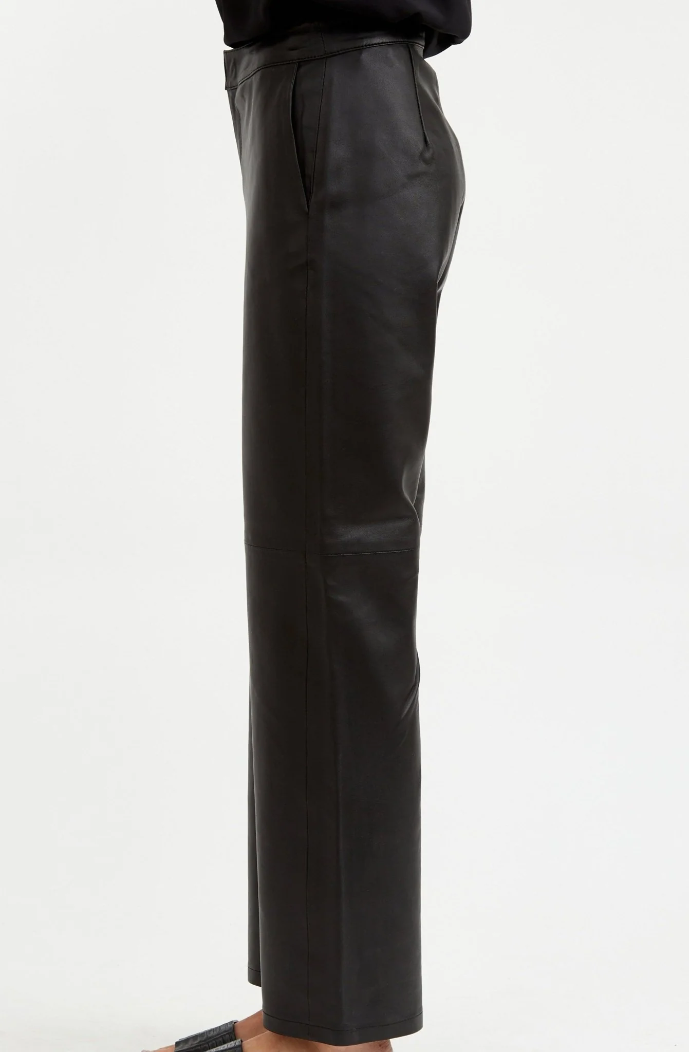 SIENA WIDE LEG SEAM PANT IN ITALIAN LEATHER - Image 3