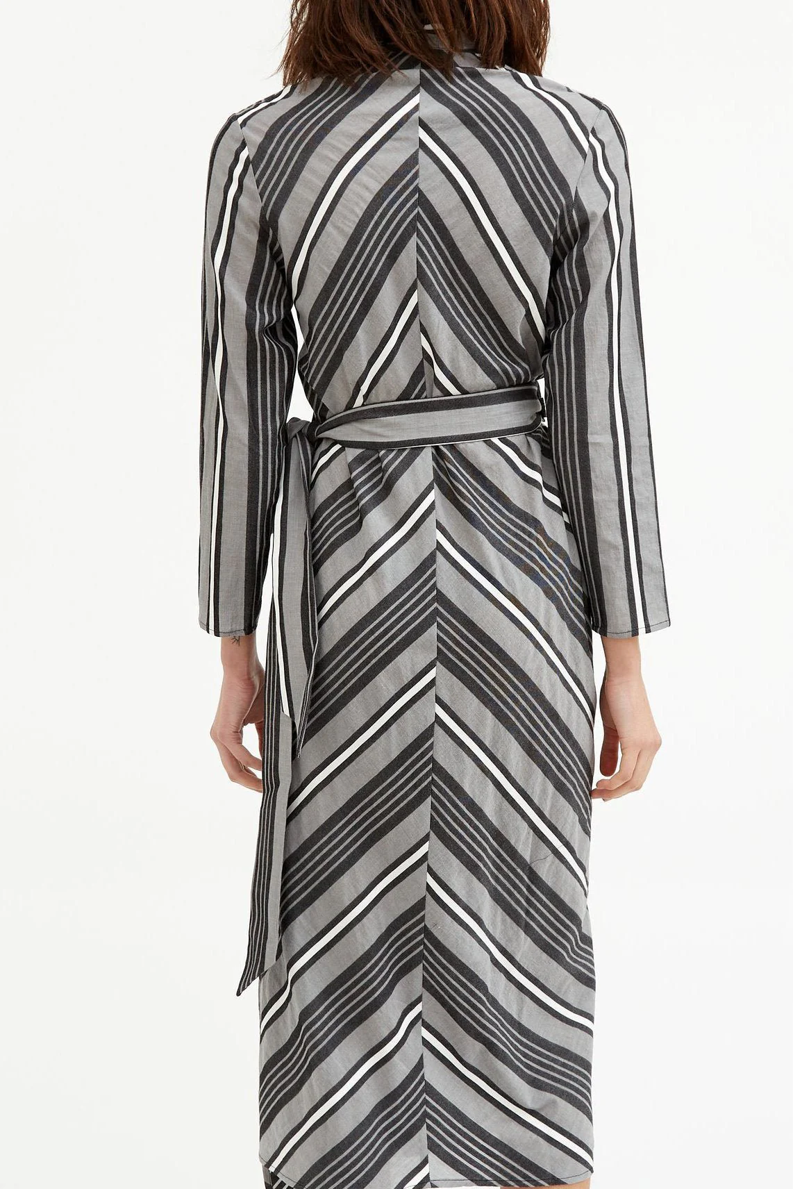 DAX STRIPE WRAP DRESS IN SOFT YARN-DYED COTTON BLEND - Image 2