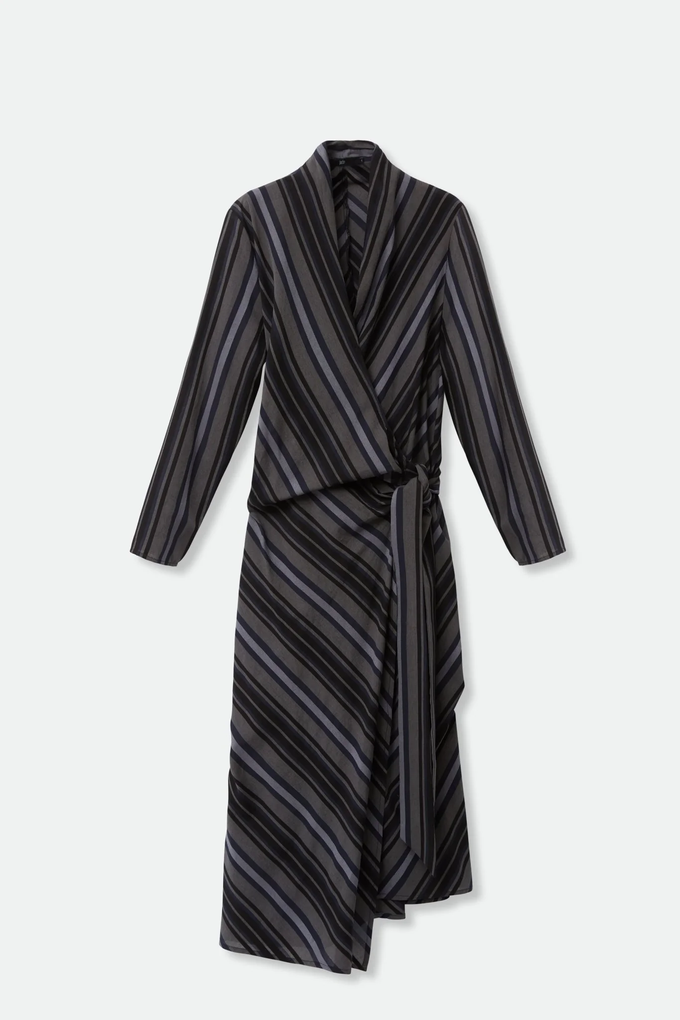 DAX STRIPE WRAP DRESS IN SOFT YARN-DYED COTTON BLEND - Image 5